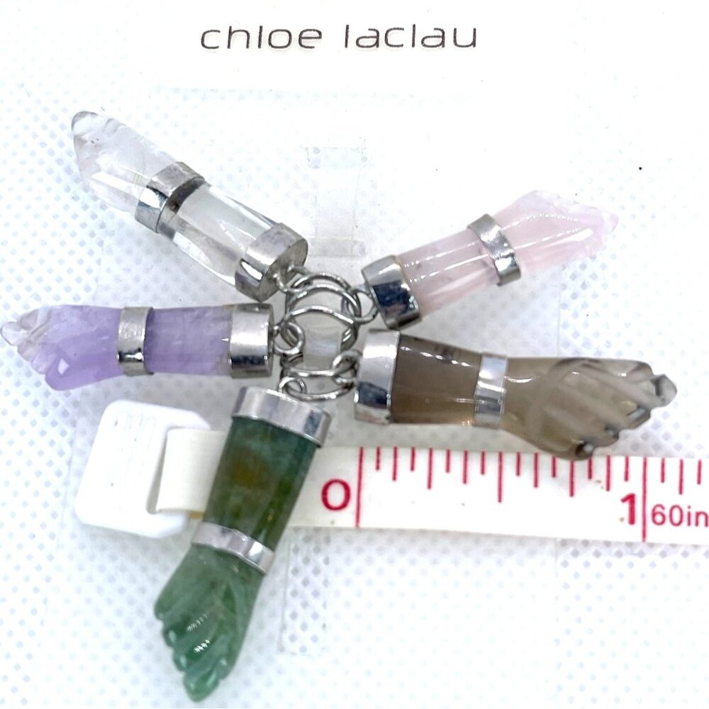 Retired Chloe Laclau Rio 5 Gemstone Figa Pendant Set 2008 Deadstock NWT Brazil - Picture 3 of 12